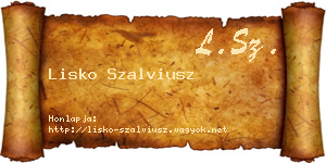 Lisko Szalviusz névjegykártya